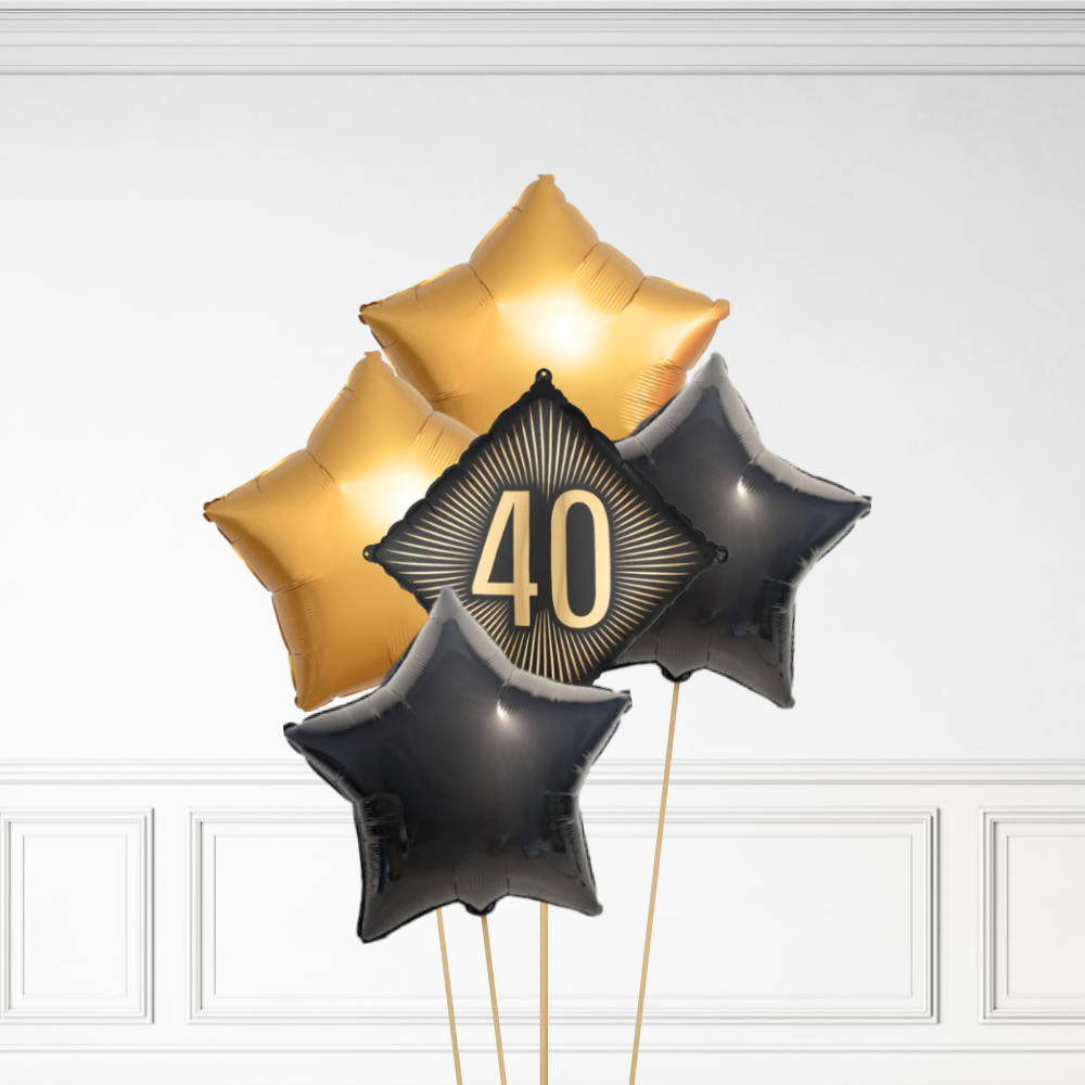 40 Diamond Birthday - Helium Bunch