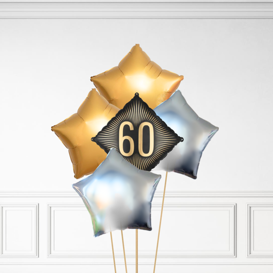 60 Diamond Birthday - Helium Bunch