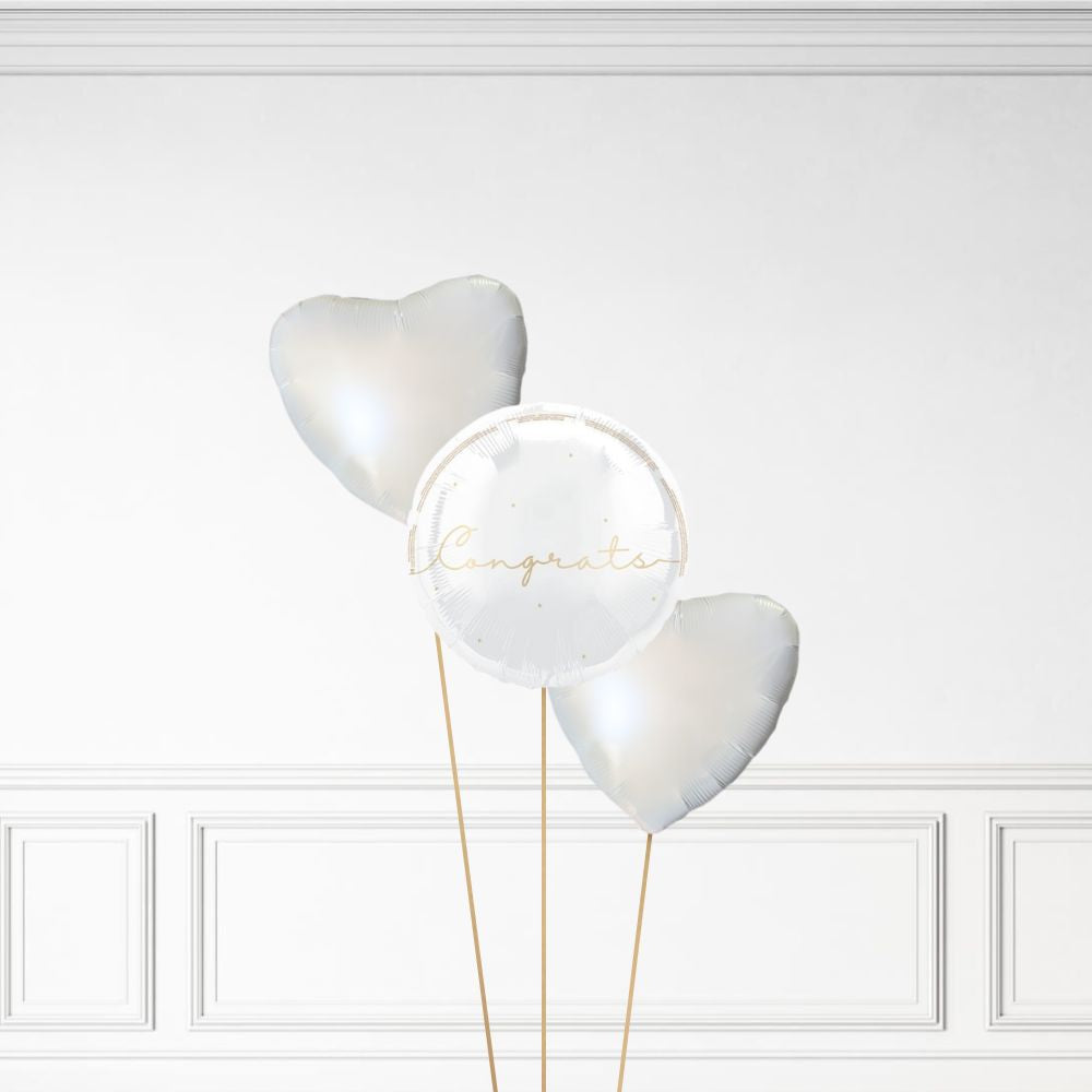 Congrats - Helium Heart Balloon Bunch
