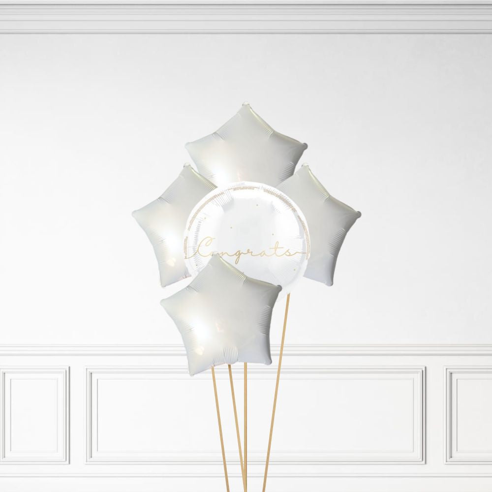 Congrats - Helium Star Balloon Bunch