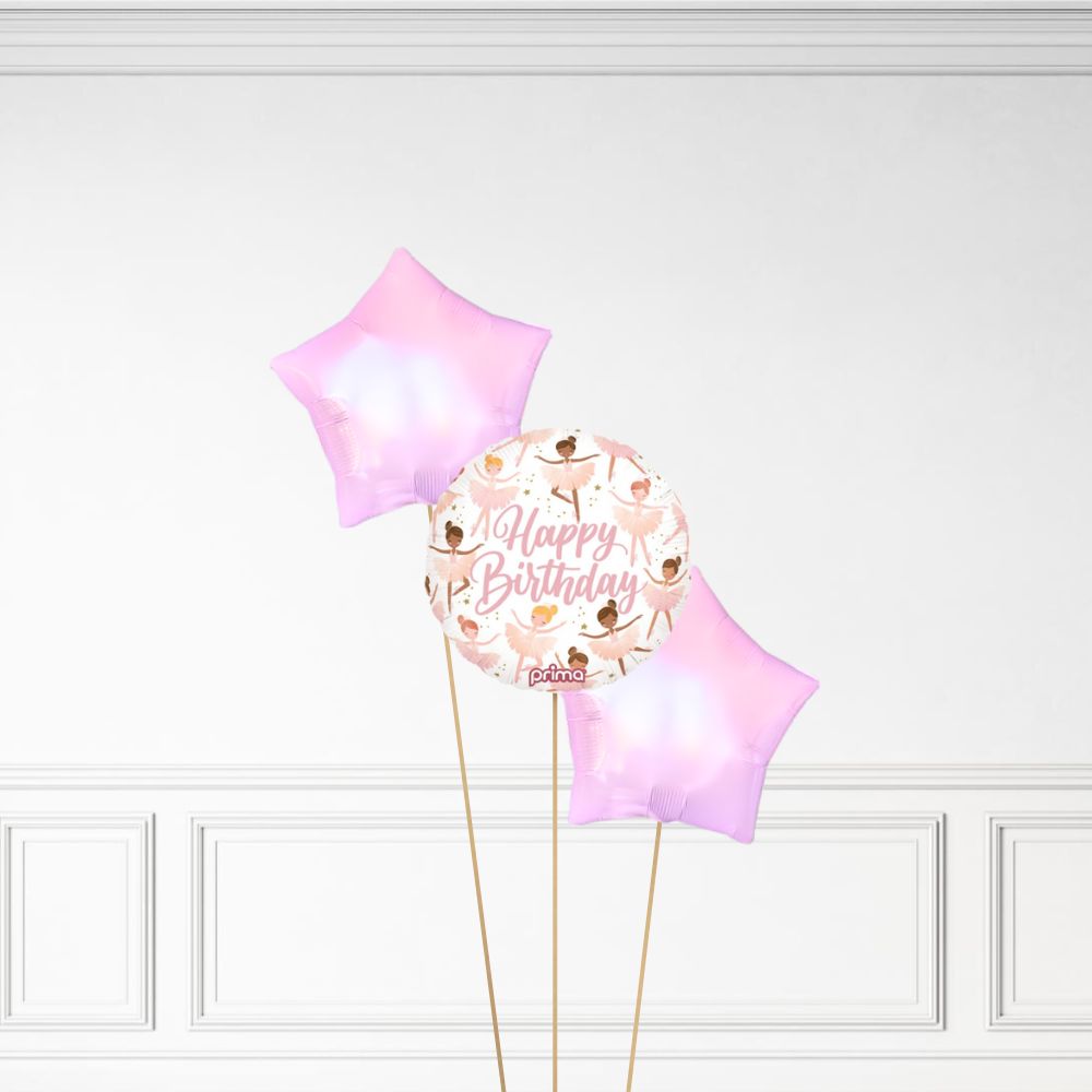 Happy Birthday - Helium Star Balloon Bunch