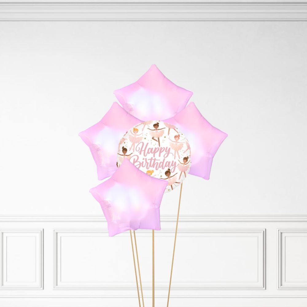 Happy Birthday - Helium Star Balloon Bunch