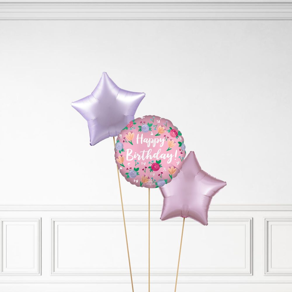 Floral Birthday - Helium Bunch