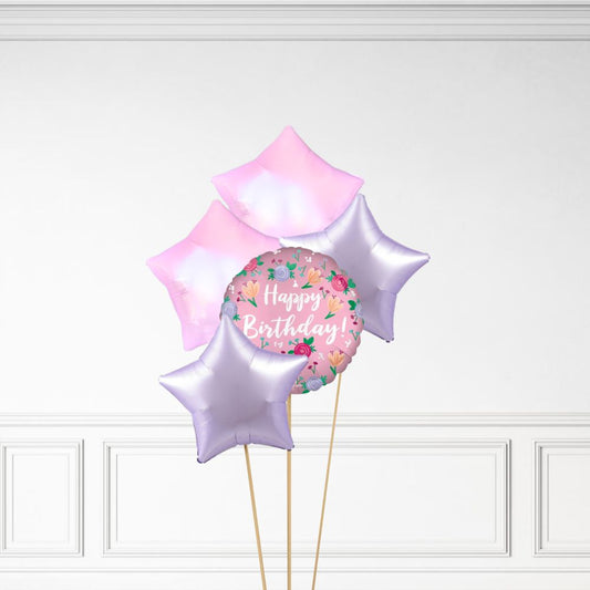 Floral Birthday - Helium Bunch