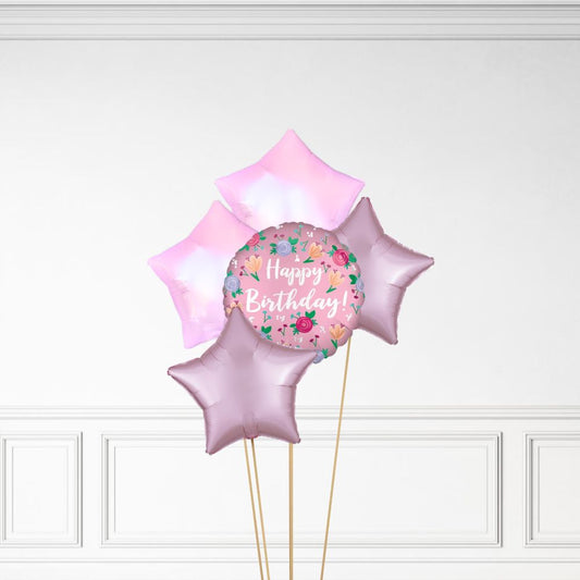Floral Birthday - Helium Bunch