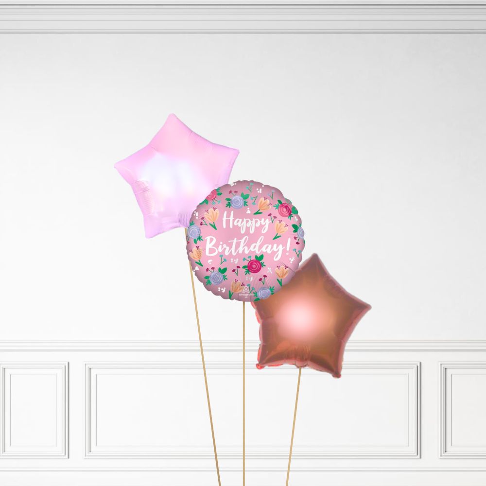 Floral Birthday - Helium Bunch