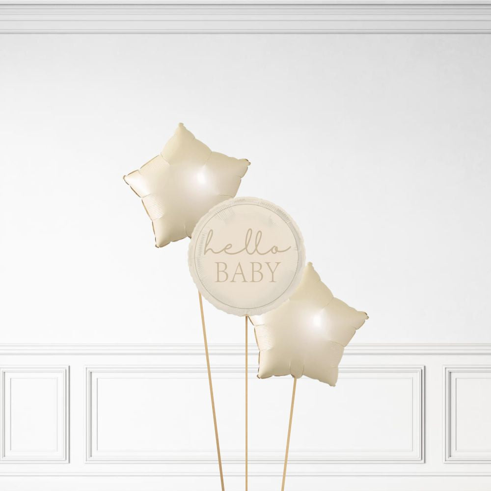 Hello Baby - Helium Star Balloon Bunch