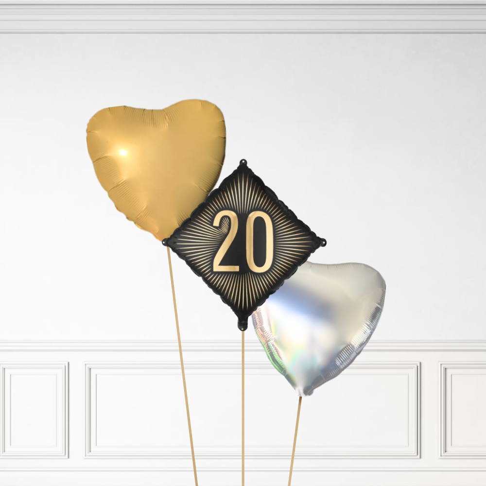 20 Diamond Birthday - Helium Bunch