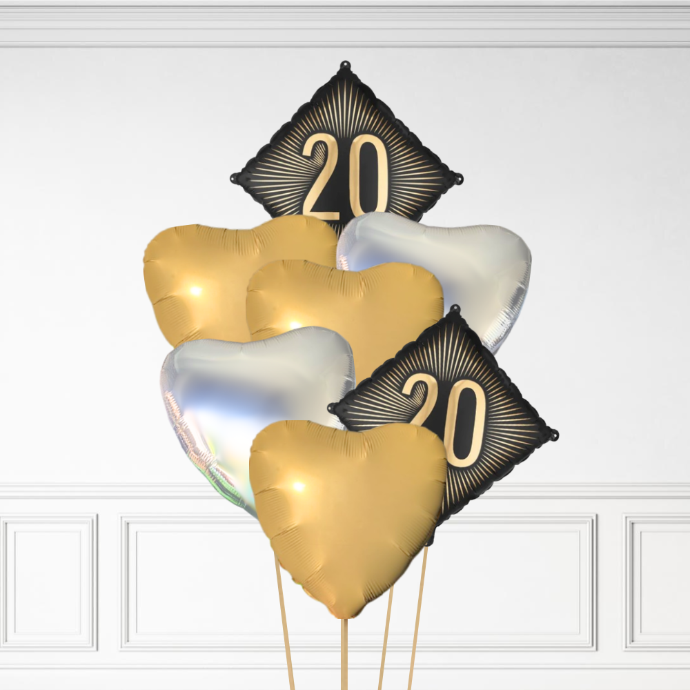 20 Diamond Birthday - Helium Bunch