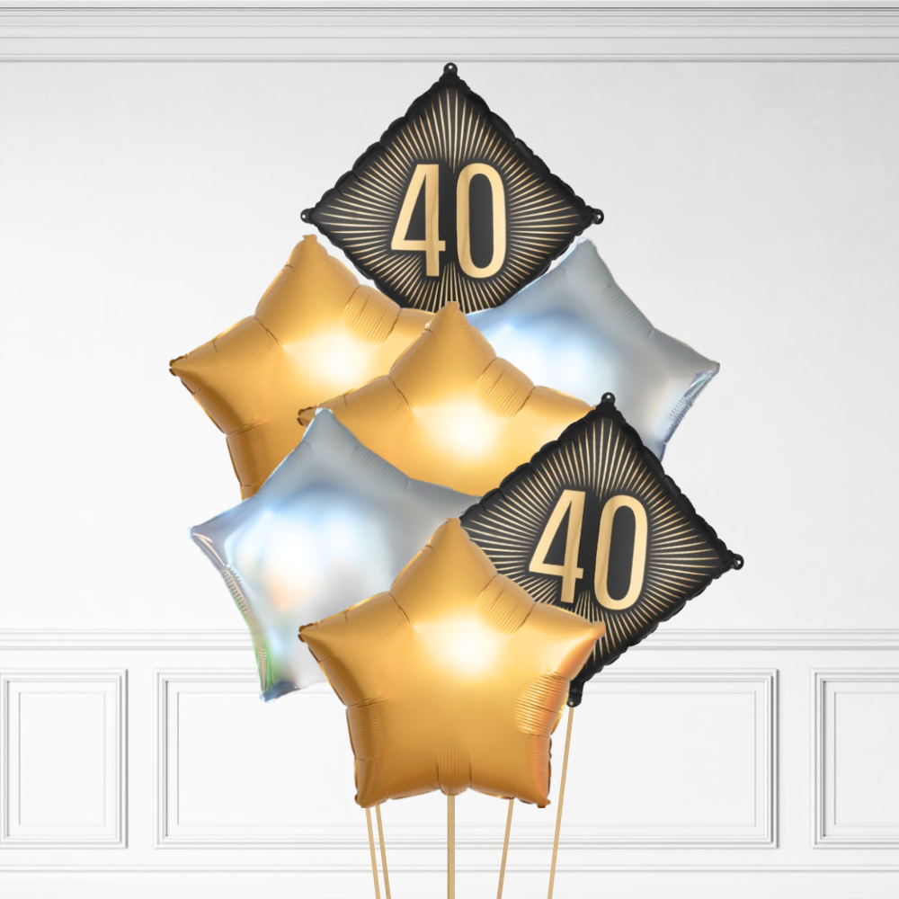 40 Diamond Birthday - Helium Bunch