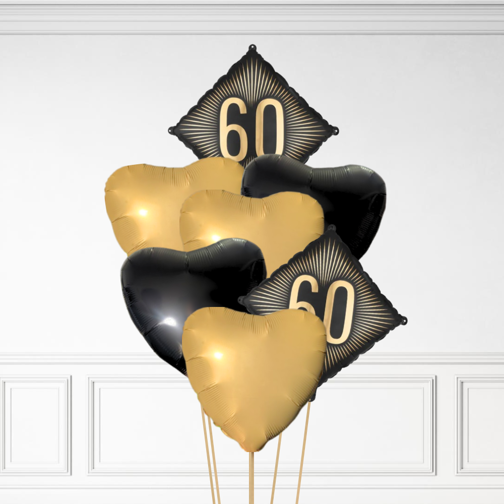 60 Diamond Birthday - Helium Bunch