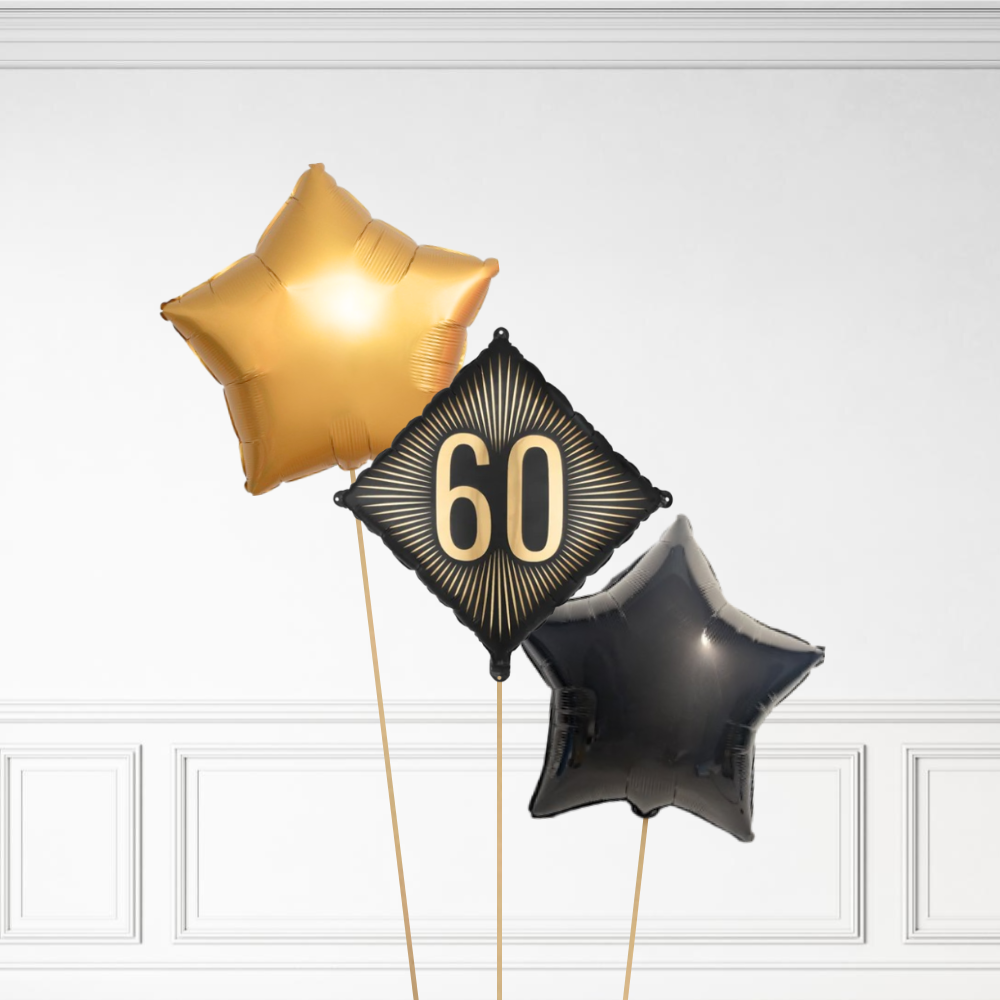 60 Diamond Birthday - Helium Bunch