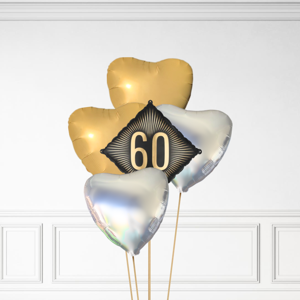 60 Diamond Birthday - Helium Bunch