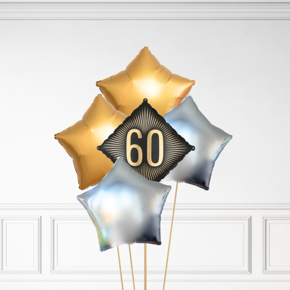 60 Diamond Birthday - Helium Bunch