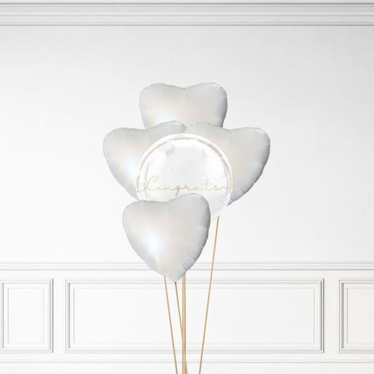 Congrats - Helium Heart Balloon Bunch