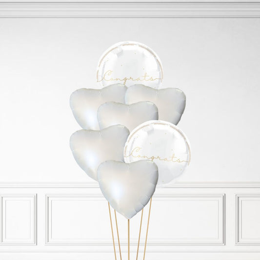 Congrats - Helium Heart Balloon Bunch