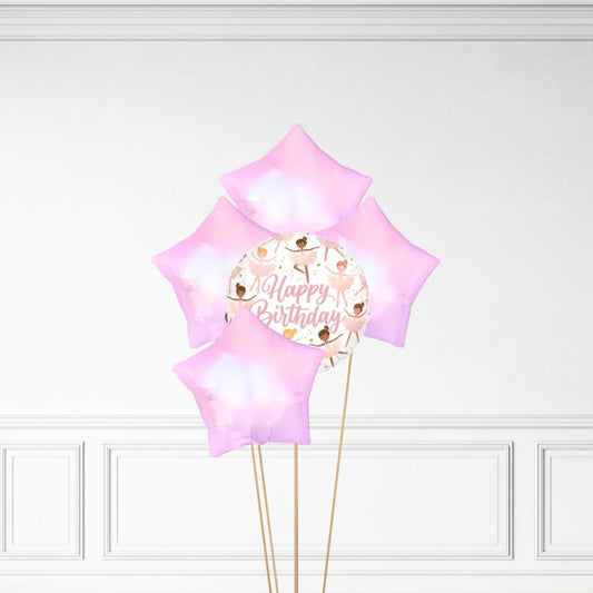 Happy Birthday - Helium Star Balloon Bunch