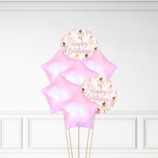 Happy Birthday - Helium Star Balloon Bunch