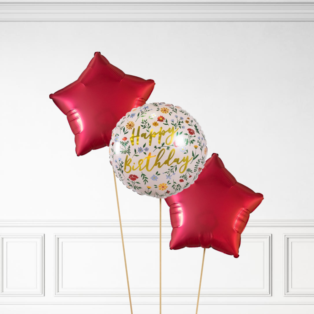 Floral Birthday - Helium Bunch