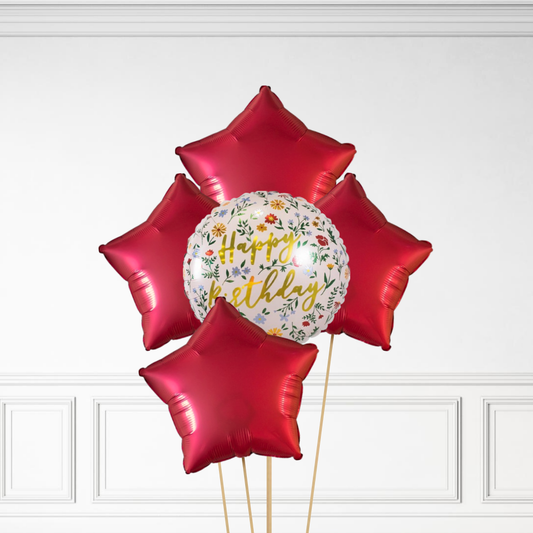 Floral Birthday - Helium Bunch