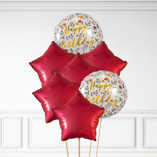 Floral Birthday - Helium Bunch