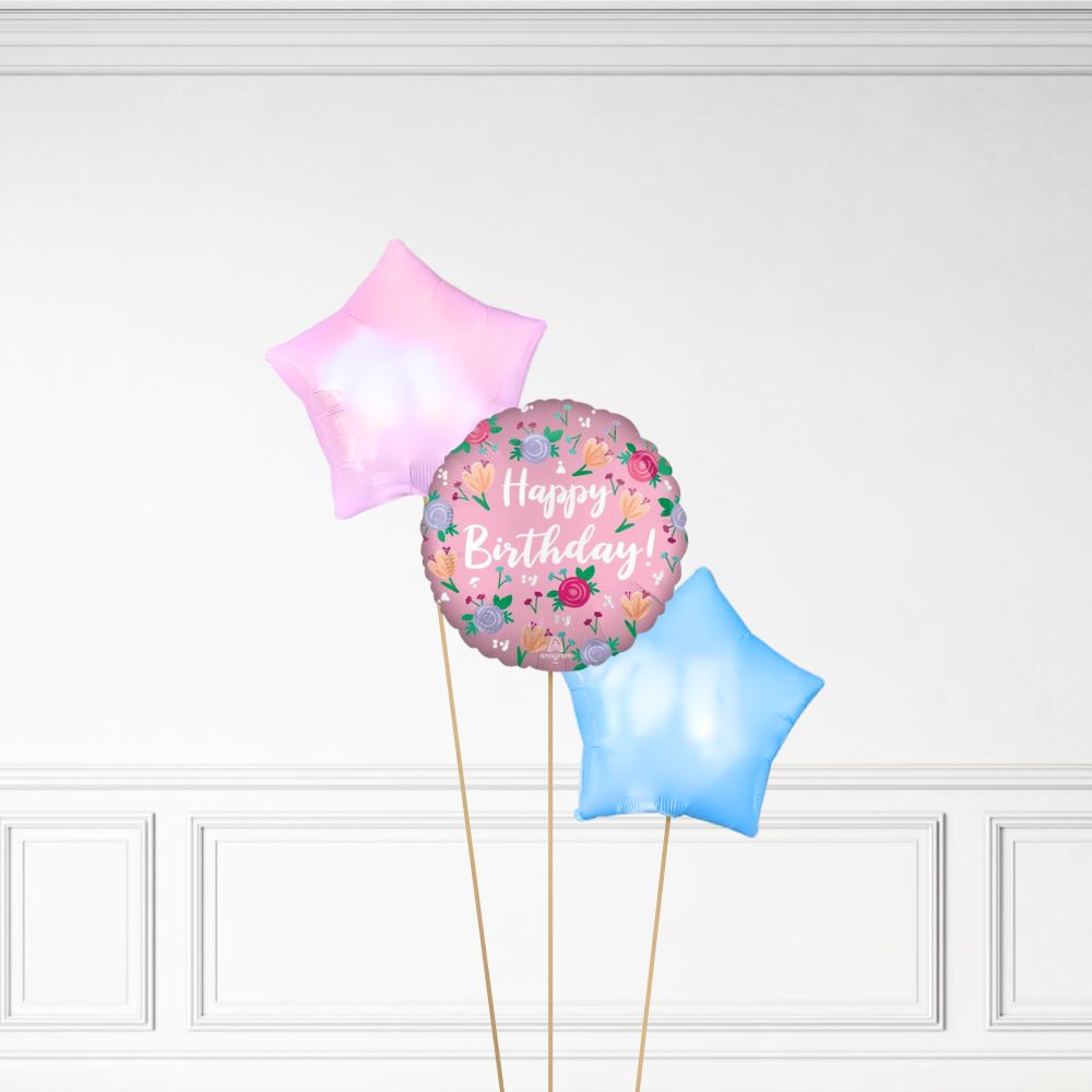 Floral Birthday - Helium Bunch