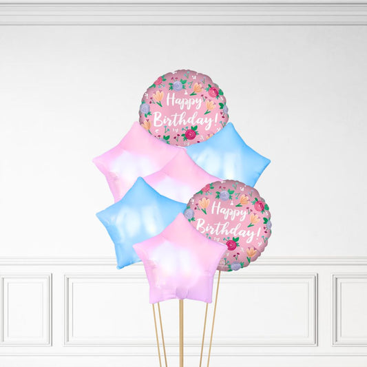 Floral Birthday - Helium Bunch