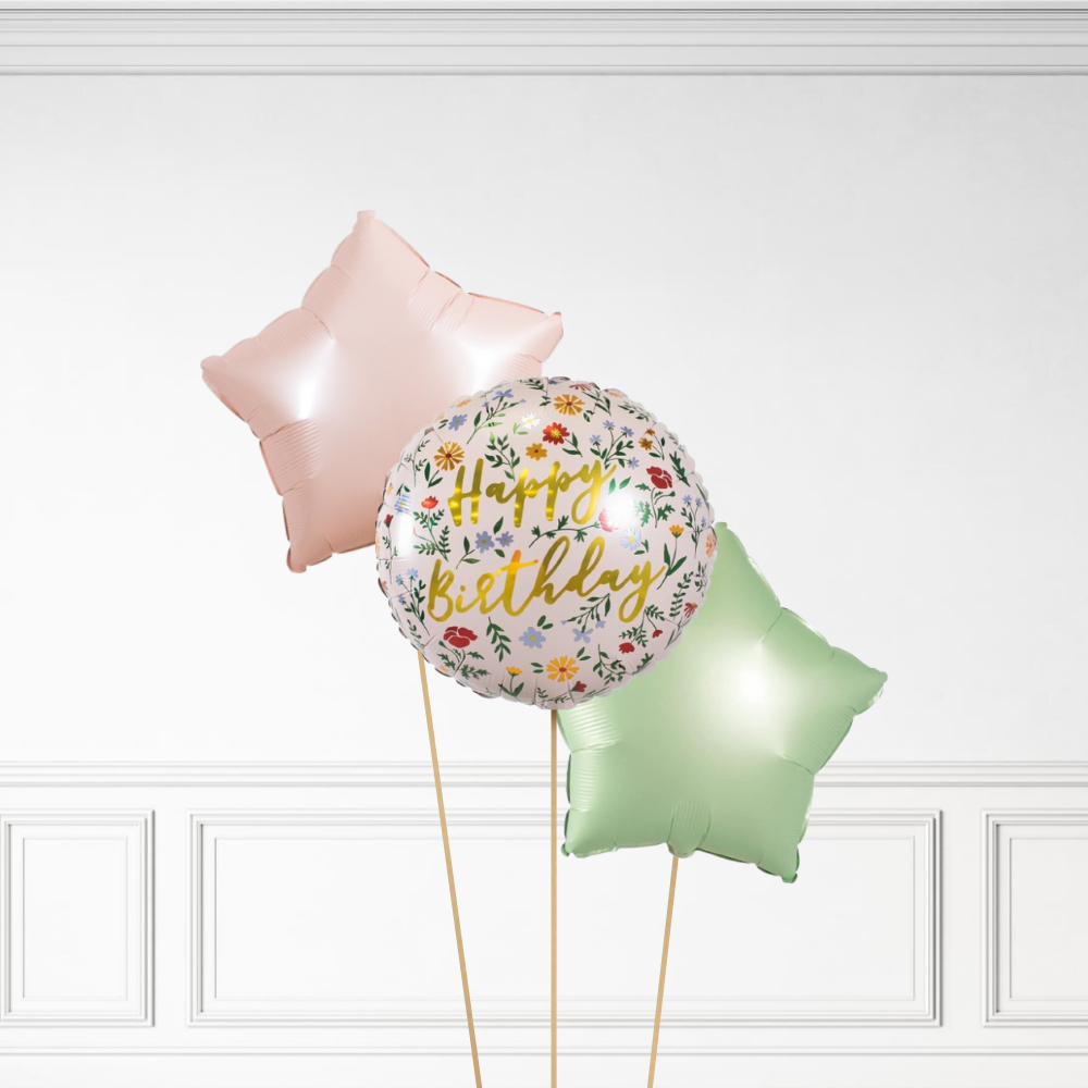 Floral Birthday - Helium Bunch