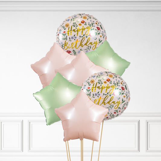 Floral Birthday - Helium Bunch