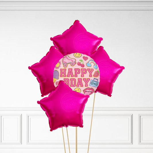 Retro Birthday - Helium Bunch